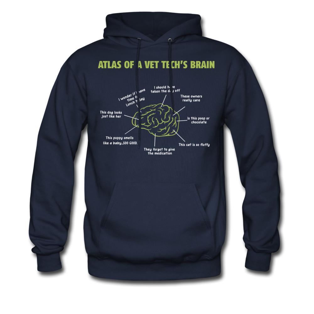 Atlas of a Vet Tech's Brain Unisex Hoodie-Men's Hoodie | Hanes P170-I love Veterinary