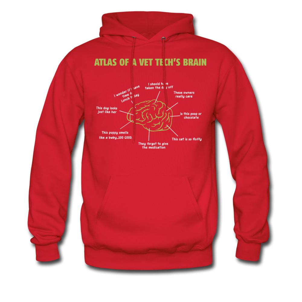 Atlas of a Vet Tech's Brain Unisex Hoodie-Men's Hoodie | Hanes P170-I love Veterinary