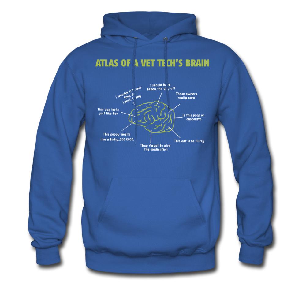 Atlas of a Vet Tech's Brain Unisex Hoodie-Men's Hoodie | Hanes P170-I love Veterinary