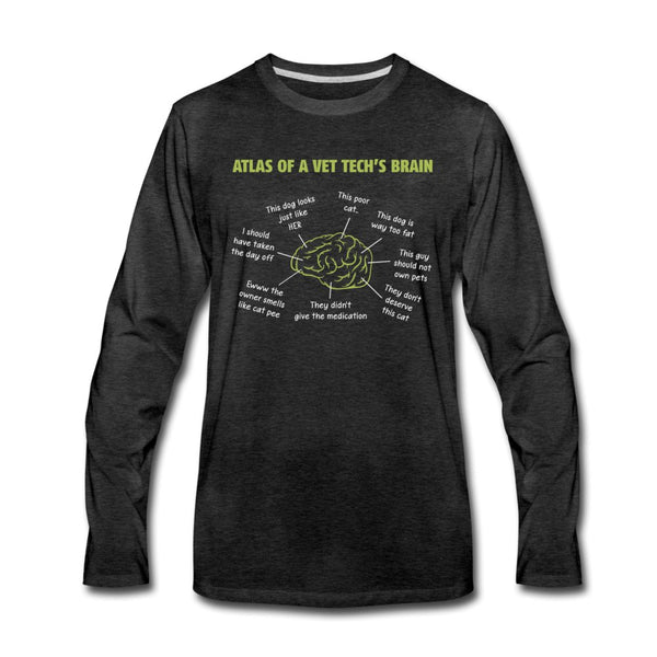 Atlas of a Vet Tech's Brain Unisex Premium Long Sleeve T-Shirt-Men's Premium Long Sleeve T-Shirt | Spreadshirt 875-I love Veterinary
