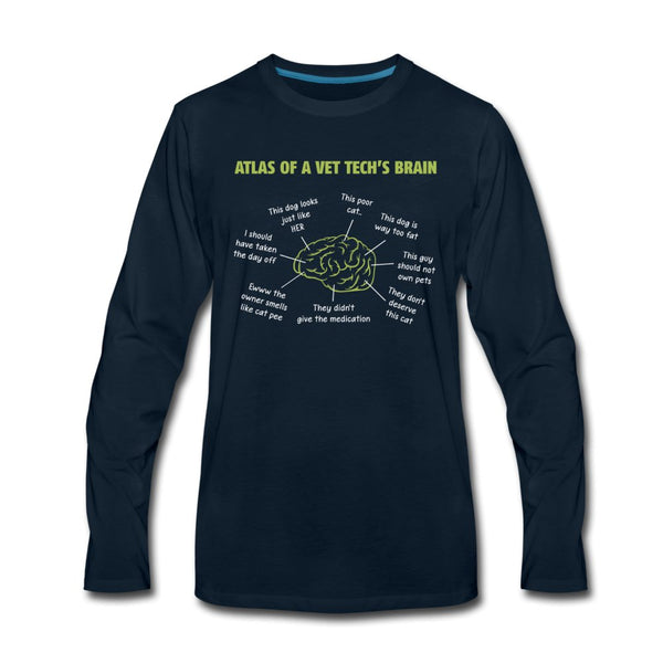 Atlas of a Vet Tech's Brain Unisex Premium Long Sleeve T-Shirt-Men's Premium Long Sleeve T-Shirt | Spreadshirt 875-I love Veterinary