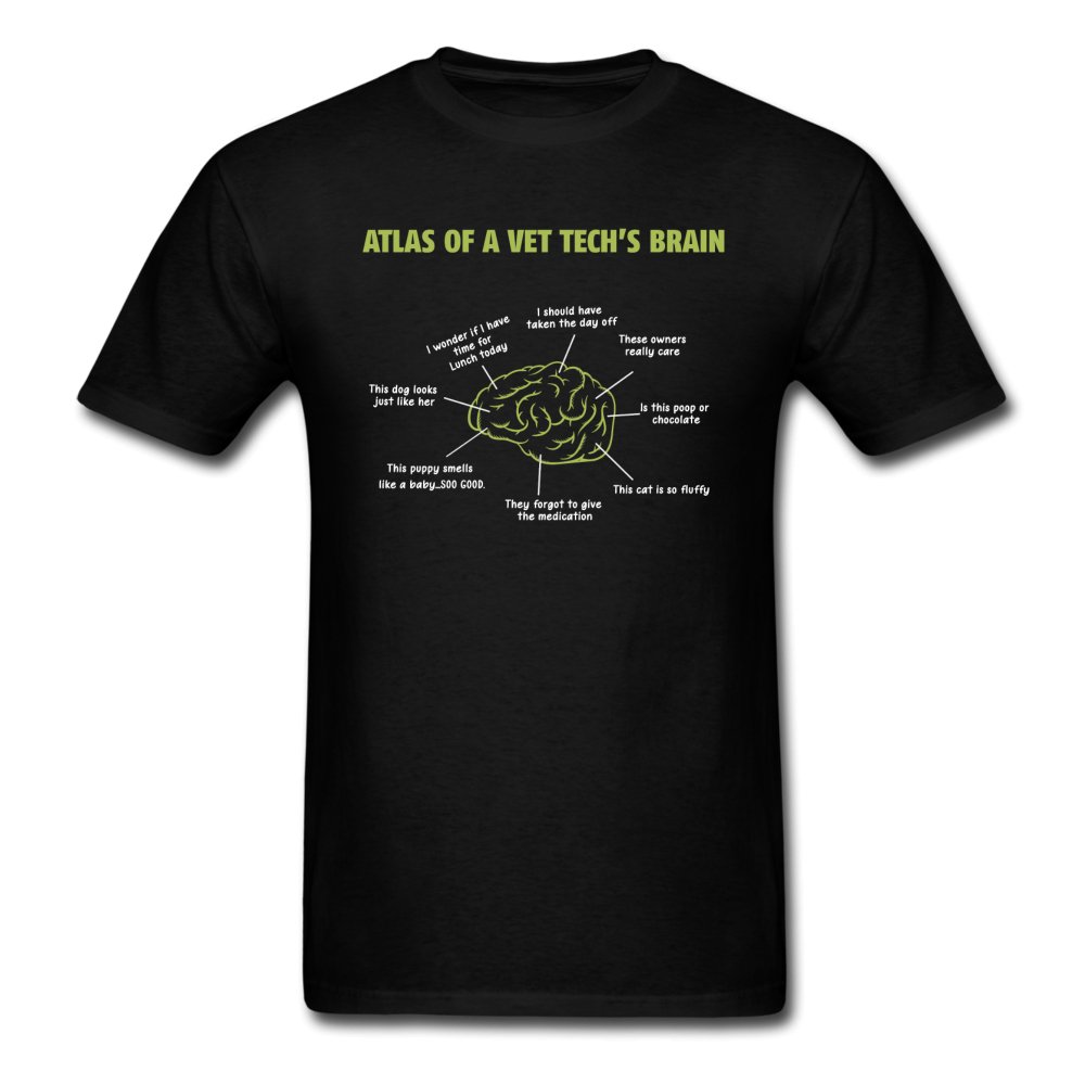 Atlas of a Vet Tech's Brain Unisex T-shirt-Unisex Classic T-Shirt | Fruit of the Loom 3930-I love Veterinary