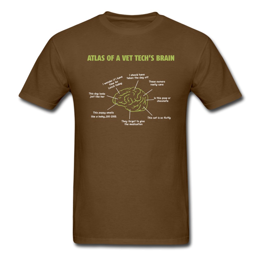 Atlas of a Vet Tech's Brain Unisex T-shirt-Unisex Classic T-Shirt | Fruit of the Loom 3930-I love Veterinary