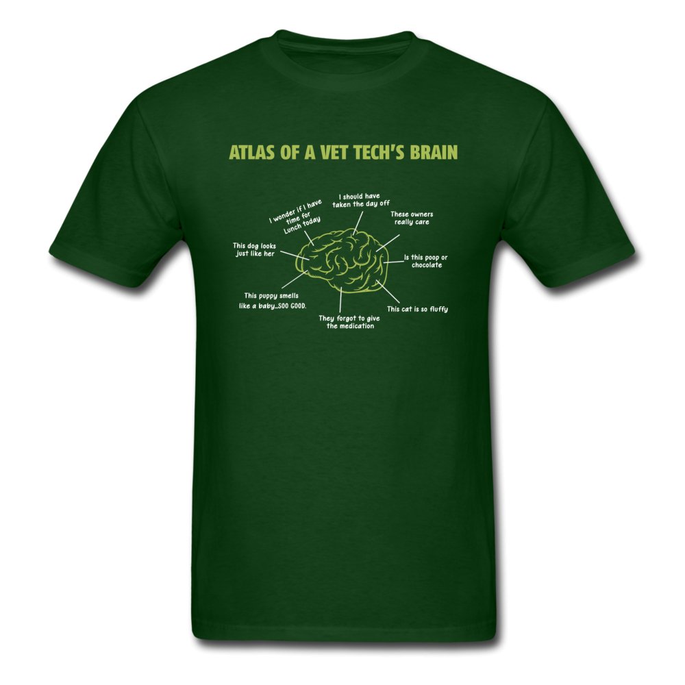 Atlas of a Vet Tech's Brain Unisex T-shirt-Unisex Classic T-Shirt | Fruit of the Loom 3930-I love Veterinary