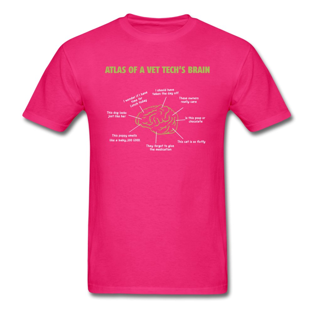 Atlas of a Vet Tech's Brain Unisex T-shirt-Unisex Classic T-Shirt | Fruit of the Loom 3930-I love Veterinary