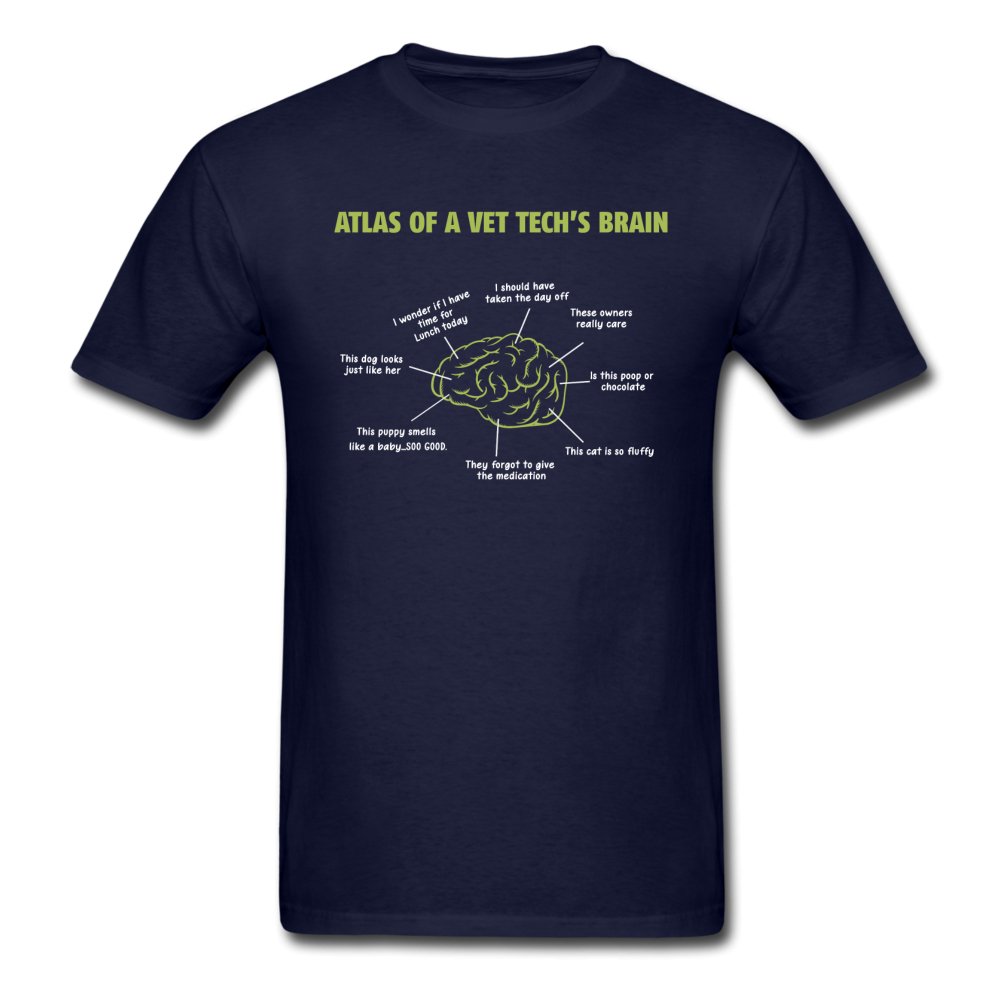 Atlas of a Vet Tech's Brain Unisex T-shirt-Unisex Classic T-Shirt | Fruit of the Loom 3930-I love Veterinary