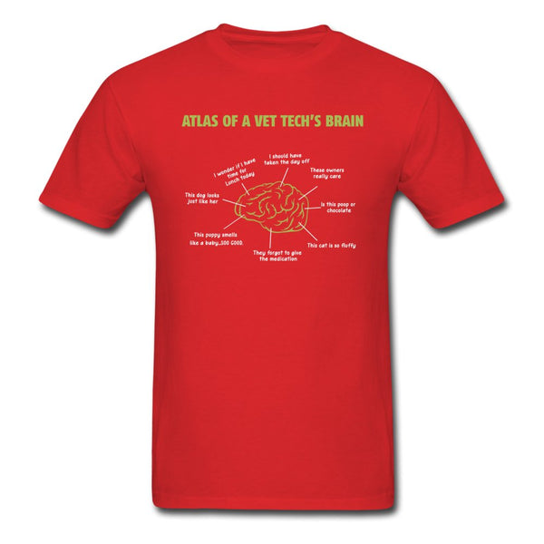 Atlas of a Vet Tech's Brain Unisex T-shirt-Unisex Classic T-Shirt | Fruit of the Loom 3930-I love Veterinary