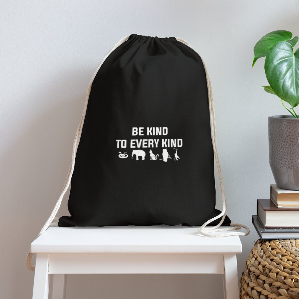 Be kind to every kind Drawstring Bag-Cotton Drawstring Bag | Q-Tees Q4500-I love Veterinary