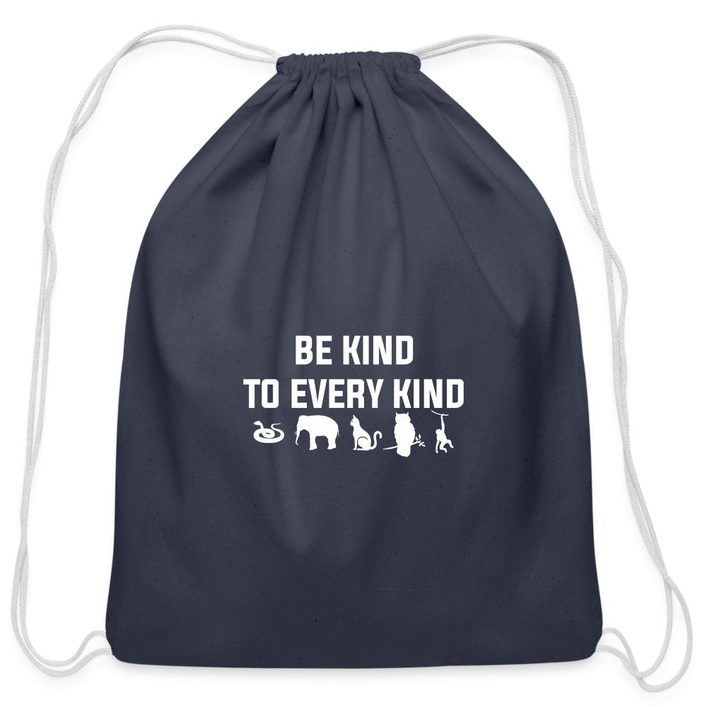 Be kind to every kind Drawstring Bag-Cotton Drawstring Bag | Q-Tees Q4500-I love Veterinary