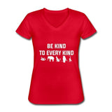 Be kind to every kind Women's V-Neck T-Shirt-Women's V-Neck T-Shirt | Fruit of the Loom L39VR-I love Veterinary