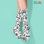 Black paws and bones on white pattern Sublimation Tube Sock-Sublimation Sock-I love Veterinary