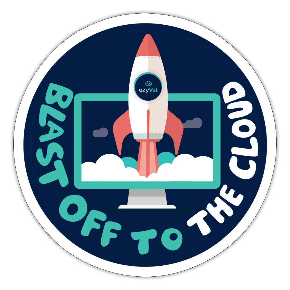 Blast off To the Cloud Sticker-Sticker-I love Veterinary