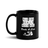 Books and Cats Black Glossy Mug-I love Veterinary