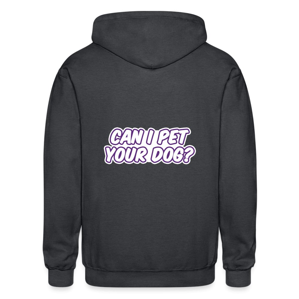 Can I pet your dog? Zip Hoodie Gildan Heavy Blend Adult Zip Hoodie-Heavy Blend Adult Zip Hoodie | Gildan G18600-I love Veterinary