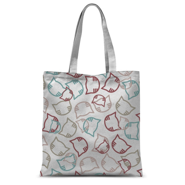 Cartoon cat heads white pattern Classic Sublimation Tote Bag-Classic Sublimation Tote Bag-I love Veterinary