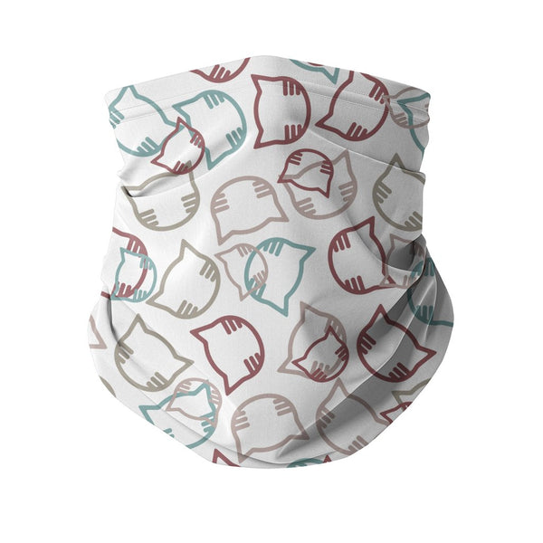 Cartoon cat heads white pattern Sublimation Neck Gaiter-Sublimation Neck Gaiter-I love Veterinary