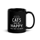 Cat Lover - Cats make me happy Black Glossy Mug-I love Veterinary