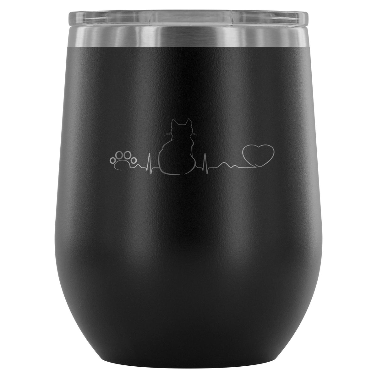 Cat Pulse 12oz Wine Tumbler-Wine Tumbler-I love Veterinary