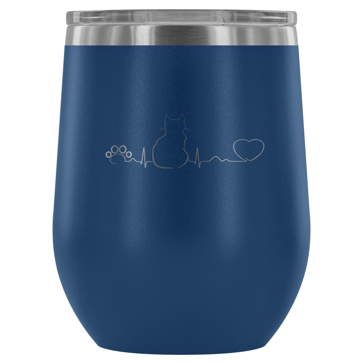 Cat Pulse 12oz Wine Tumbler-Wine Tumbler-I love Veterinary