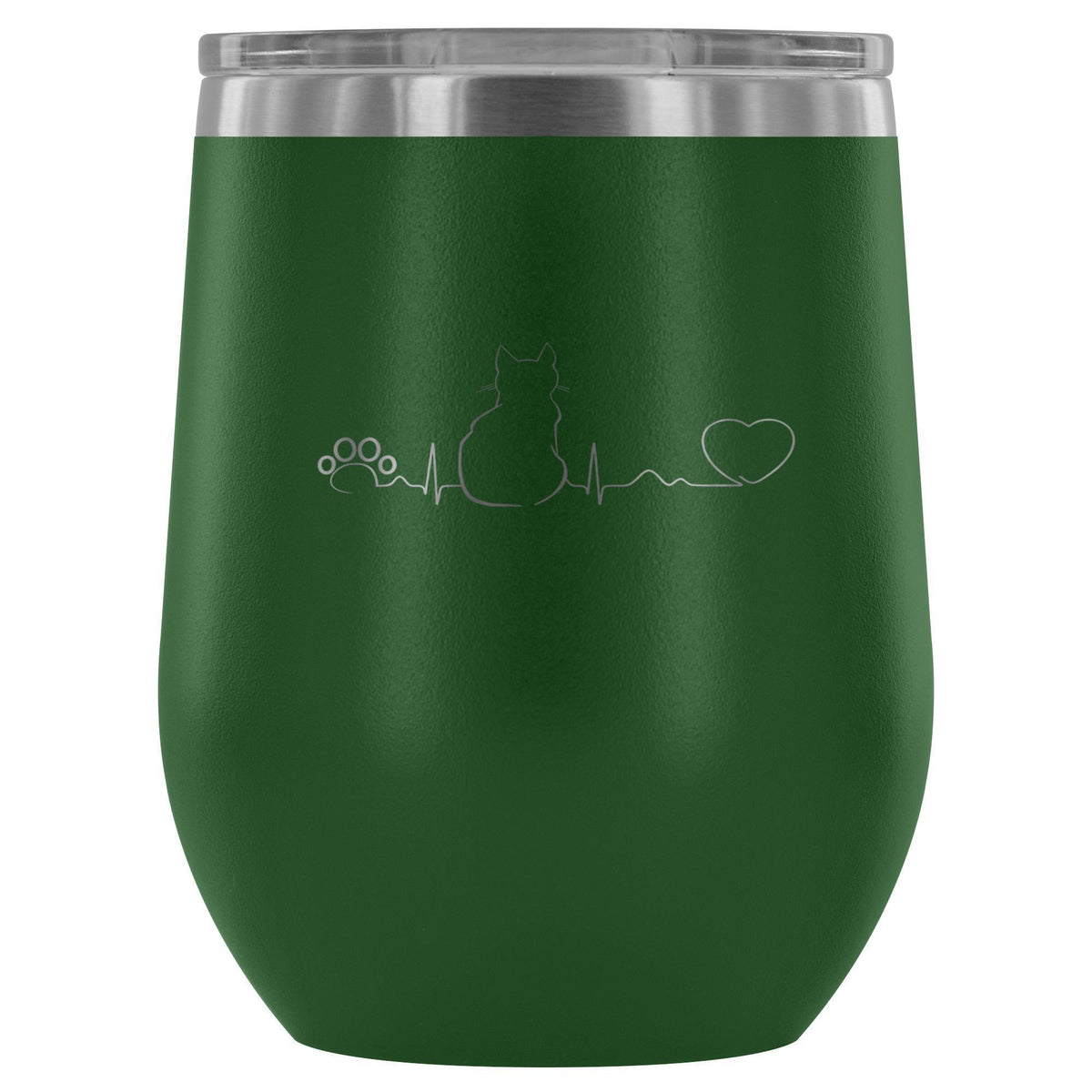 Cat Pulse 12oz Wine Tumbler-Wine Tumbler-I love Veterinary