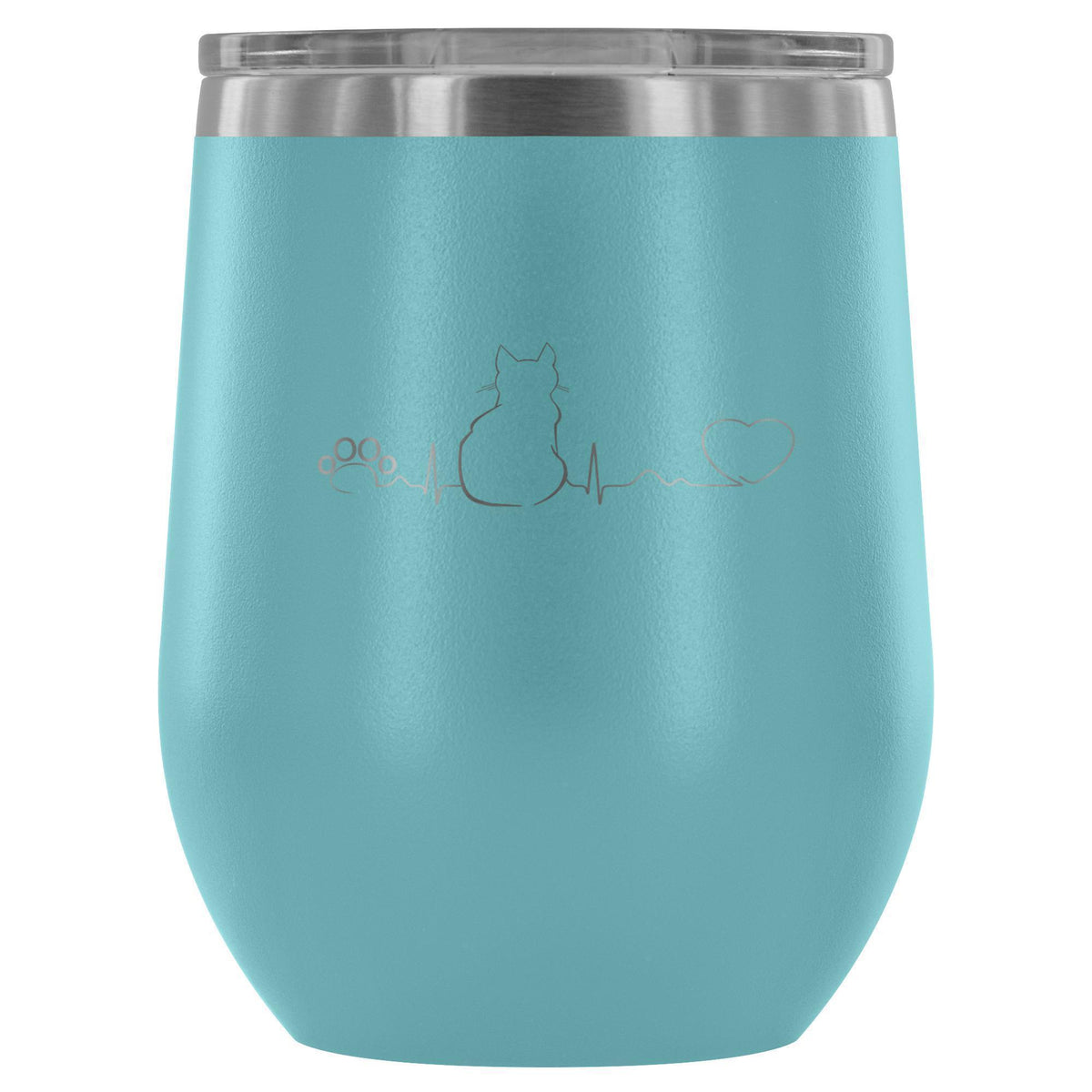 Cat Pulse 12oz Wine Tumbler-Wine Tumbler-I love Veterinary