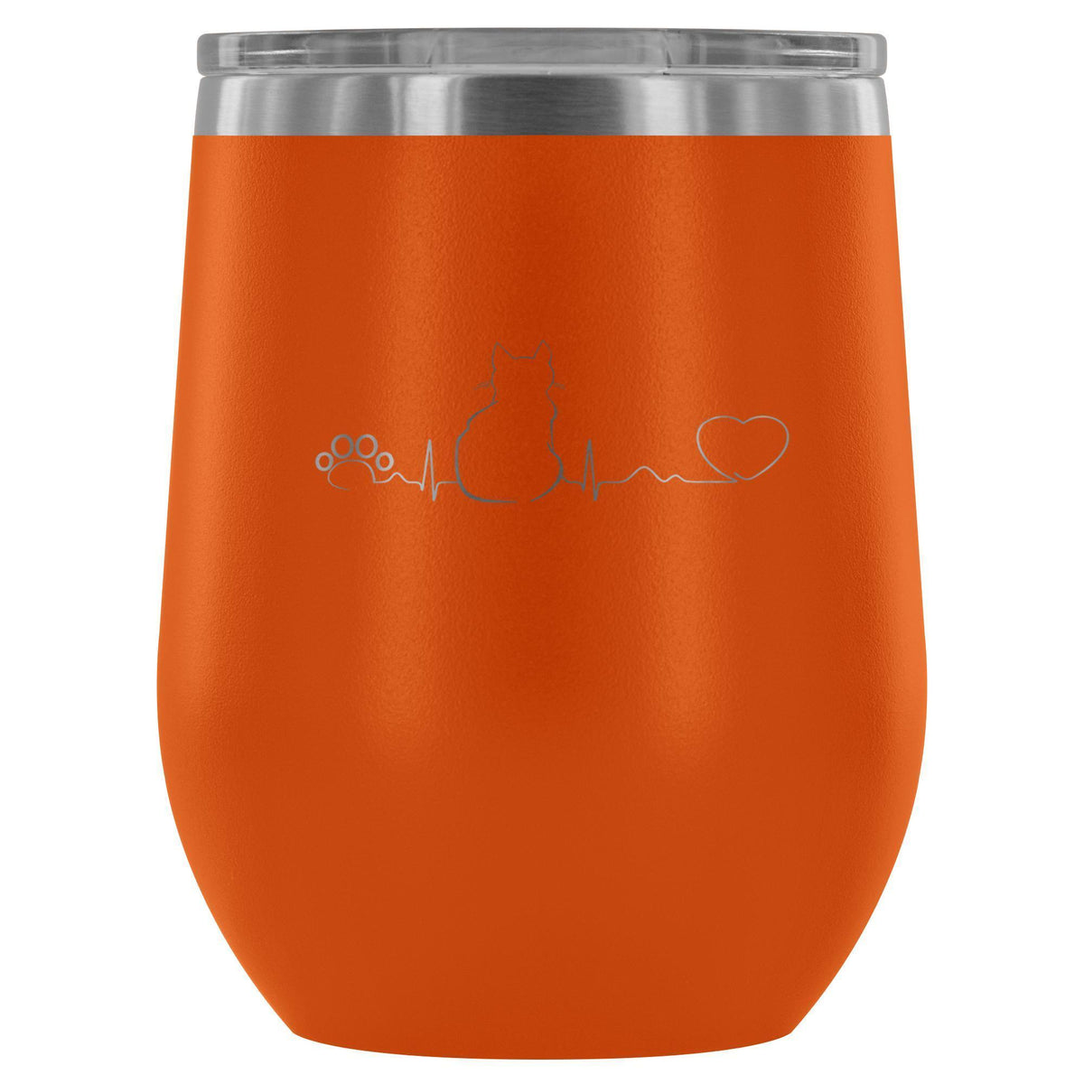 Cat Pulse 12oz Wine Tumbler-Wine Tumbler-I love Veterinary