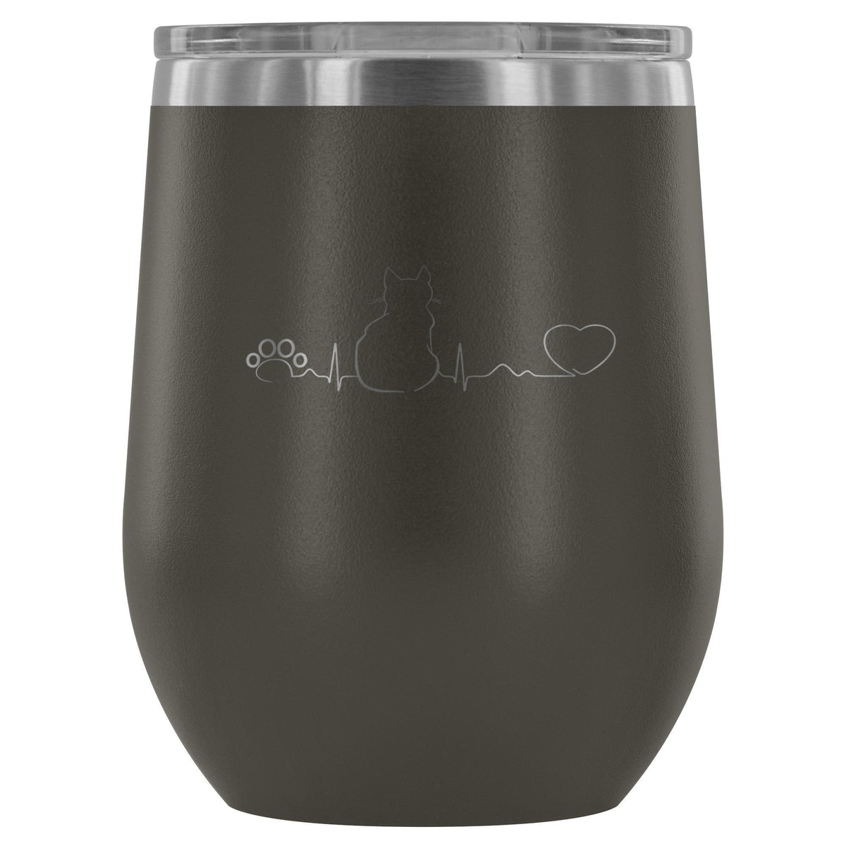 Cat Pulse 12oz Wine Tumbler-Wine Tumbler-I love Veterinary