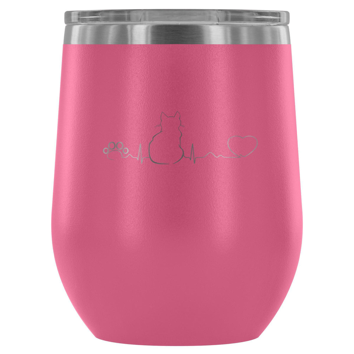 Cat Pulse 12oz Wine Tumbler-Wine Tumbler-I love Veterinary