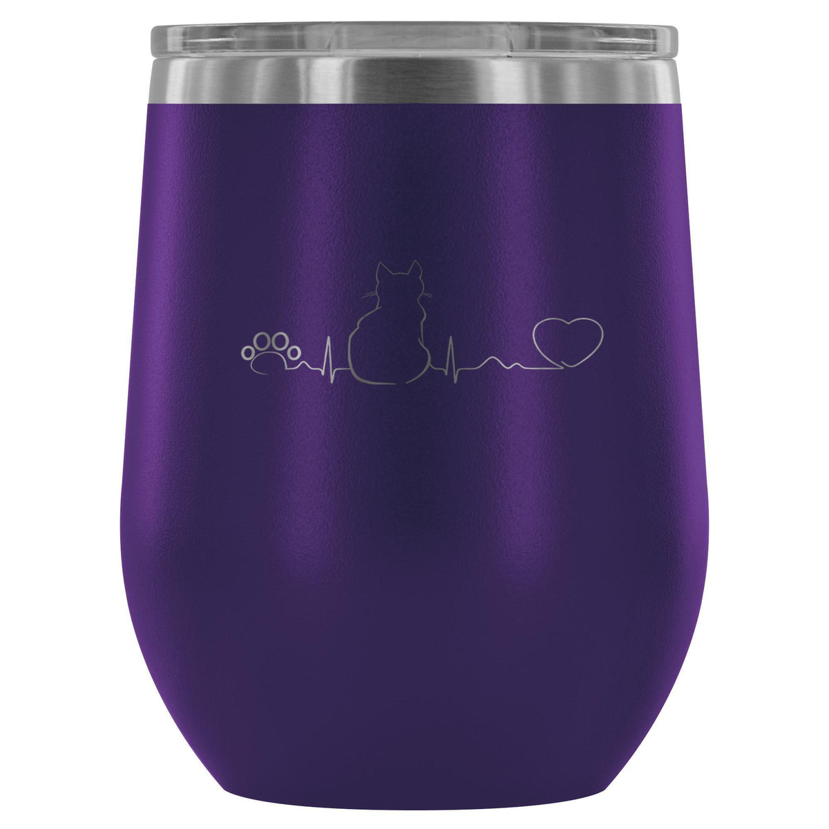 Cat Pulse 12oz Wine Tumbler-Wine Tumbler-I love Veterinary