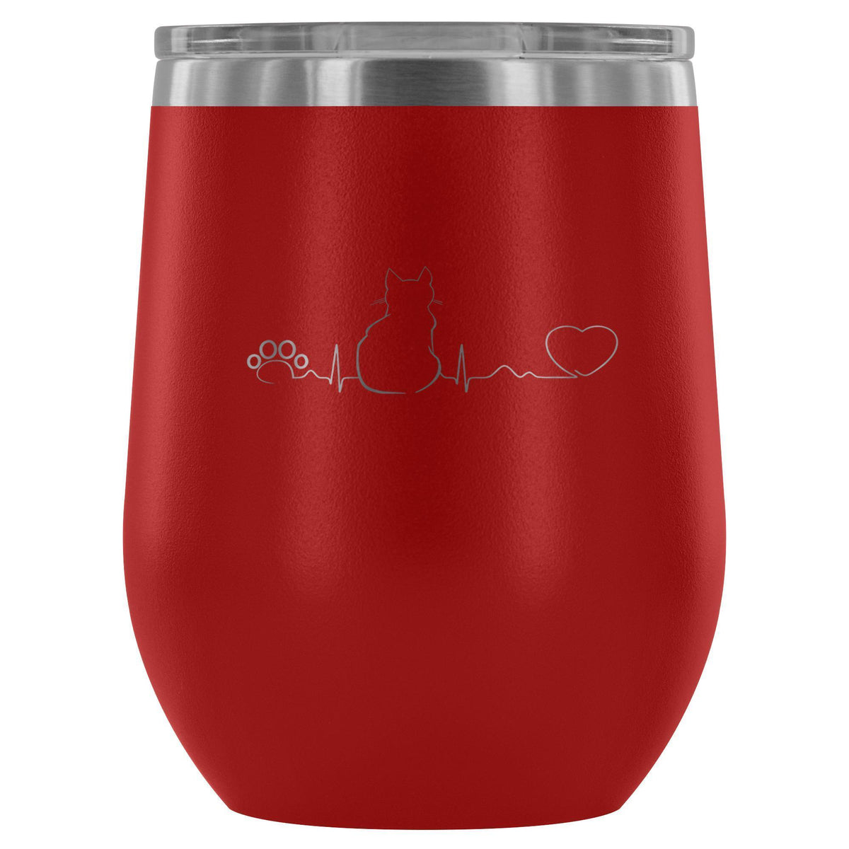 Cat Pulse 12oz Wine Tumbler-Wine Tumbler-I love Veterinary