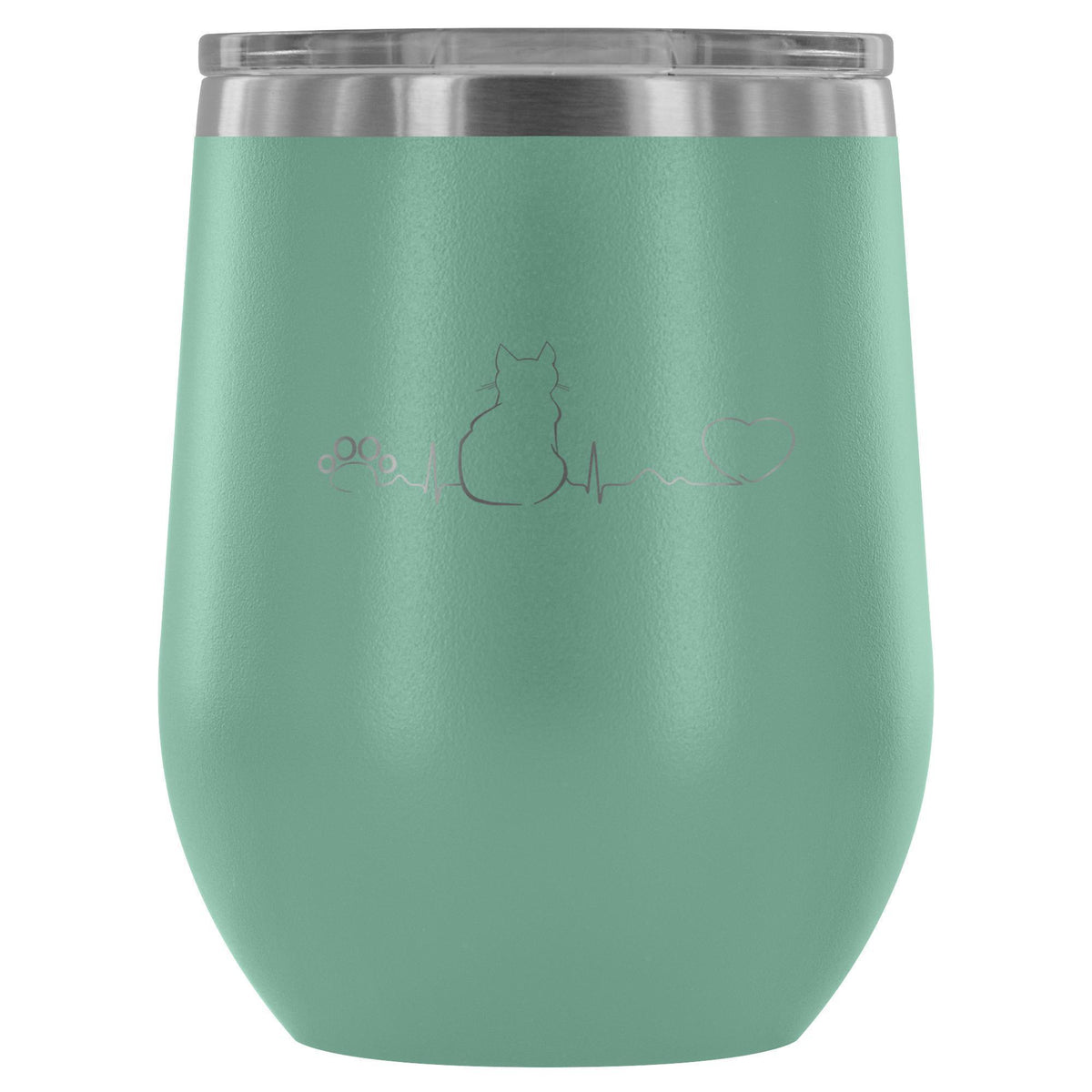 Cat Pulse 12oz Wine Tumbler-Wine Tumbler-I love Veterinary