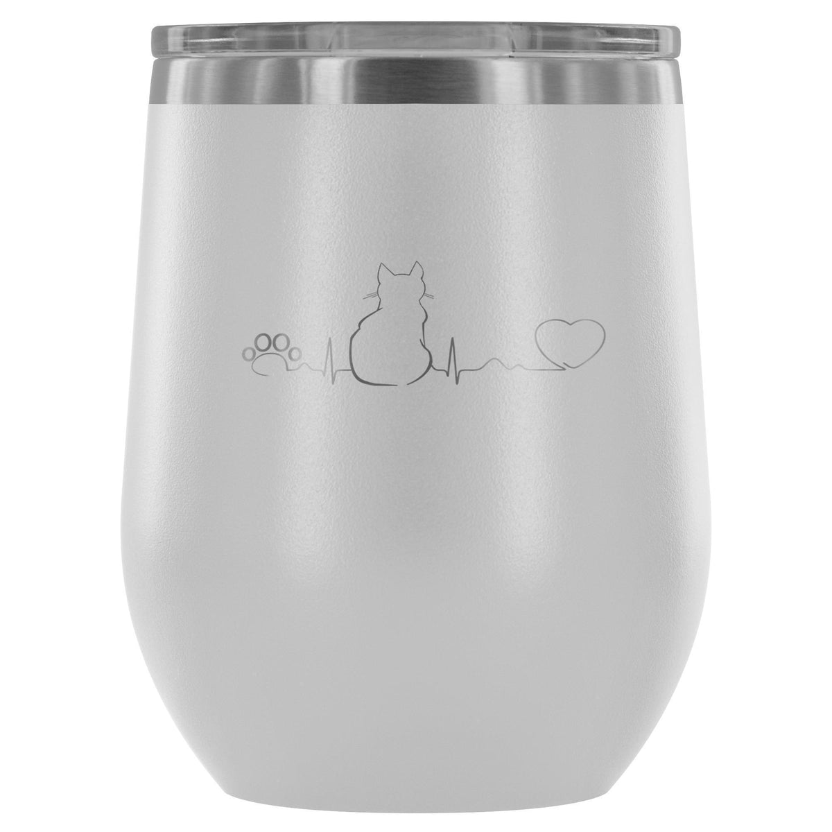 Cat Pulse 12oz Wine Tumbler-Wine Tumbler-I love Veterinary