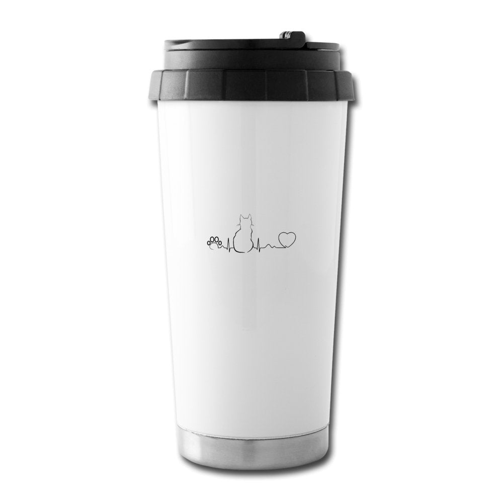 Cat Pulse 16 oz Travel Mug-Travel Mug-I love Veterinary