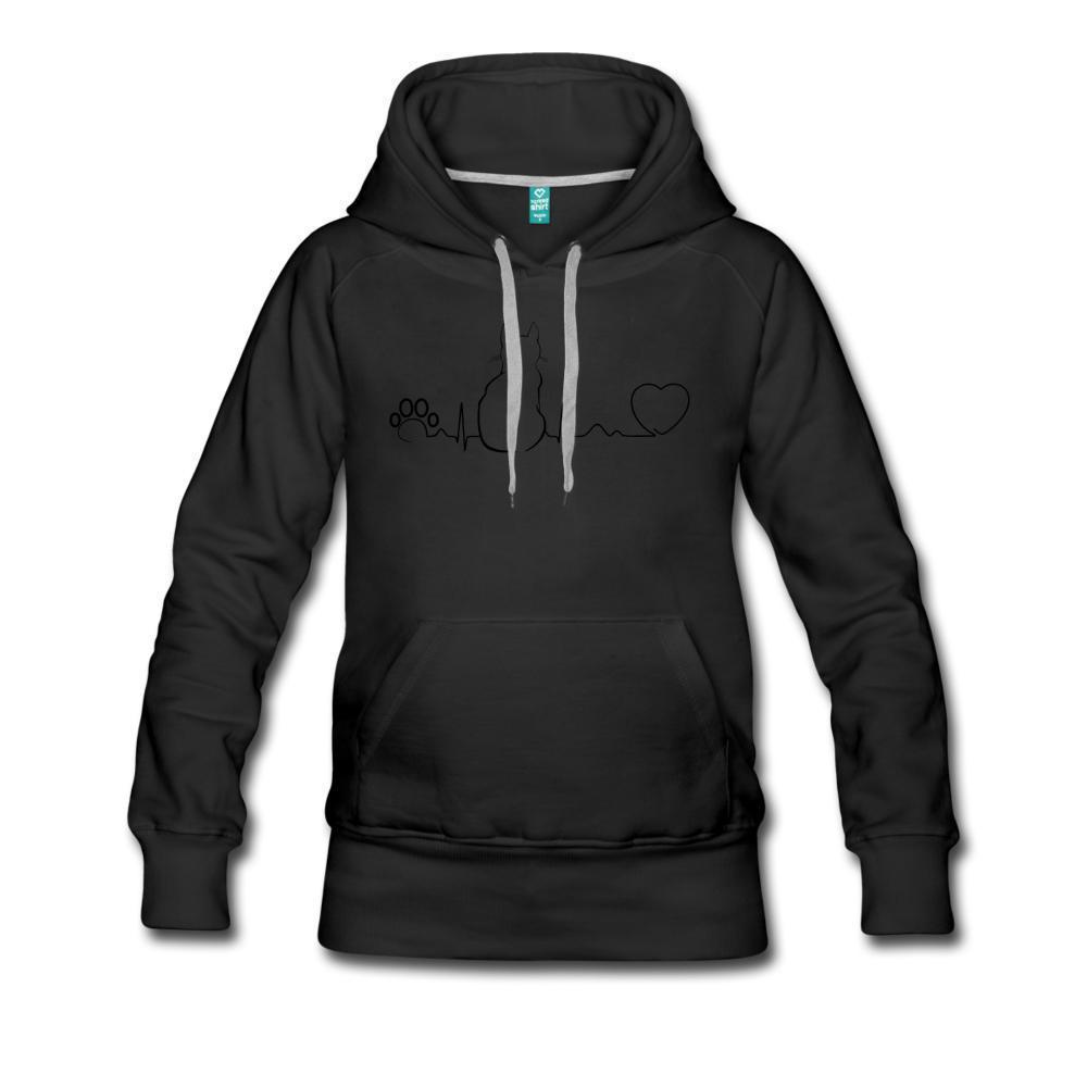 Cat Pulse Black Women’s Premium Hoodie-Women’s Premium Hoodie | Spreadshirt 444-I love Veterinary