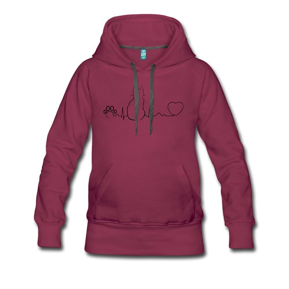 Cat Pulse Black Women’s Premium Hoodie-Women’s Premium Hoodie | Spreadshirt 444-I love Veterinary