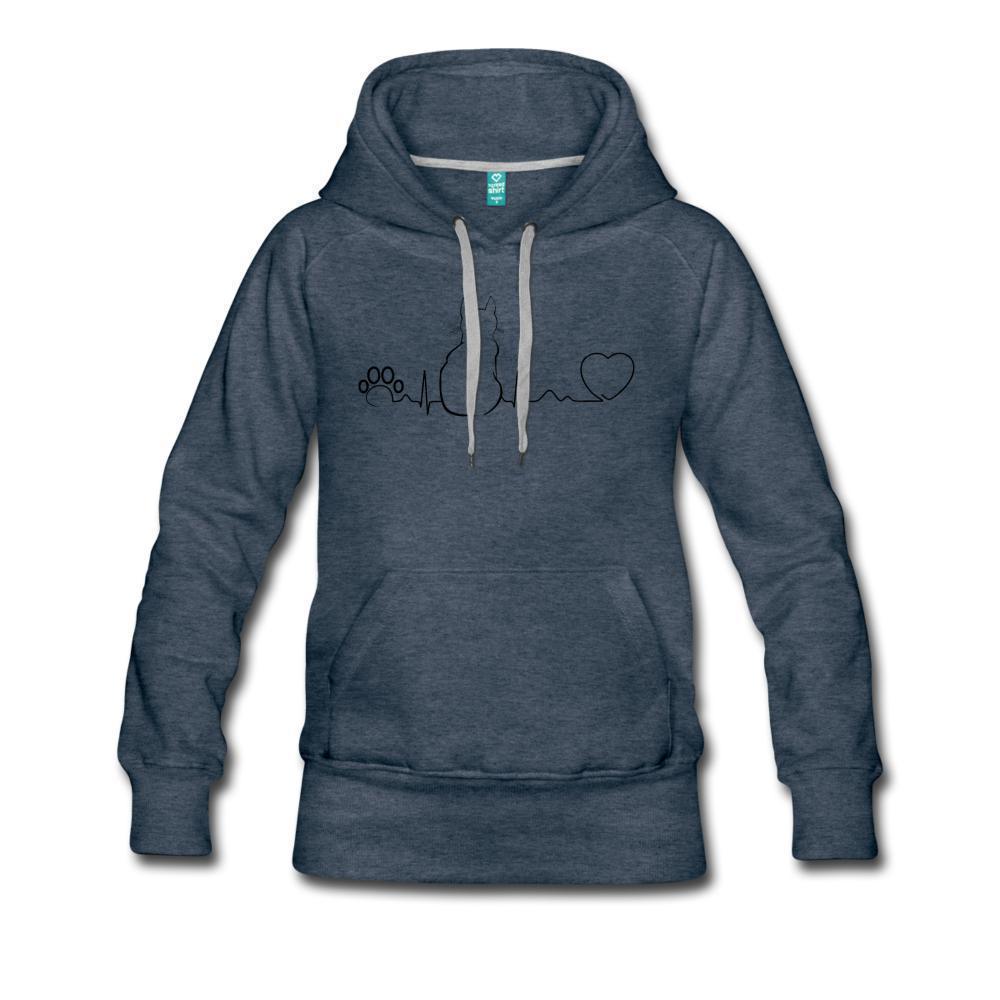 Cat Pulse Black Women’s Premium Hoodie-Women’s Premium Hoodie | Spreadshirt 444-I love Veterinary