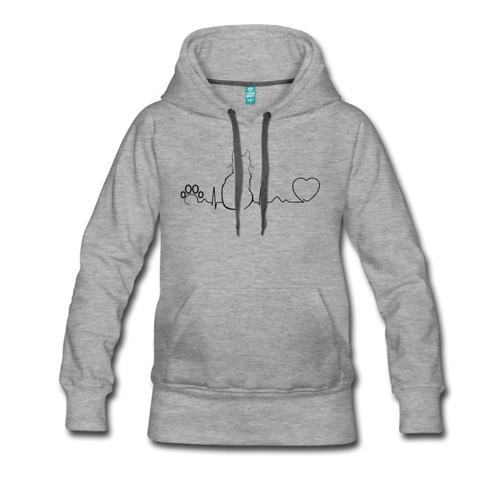 Cat Pulse Black Women’s Premium Hoodie-Women’s Premium Hoodie | Spreadshirt 444-I love Veterinary