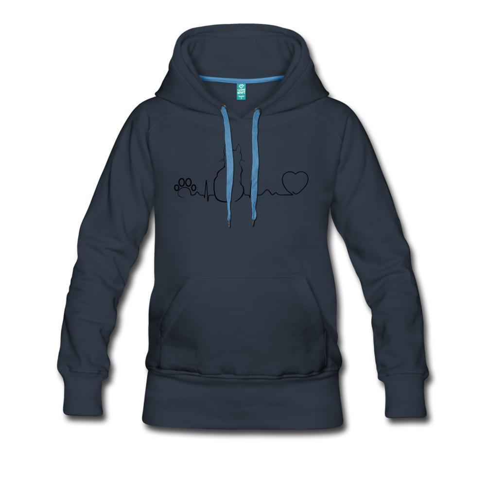 Cat Pulse Black Women’s Premium Hoodie-Women’s Premium Hoodie | Spreadshirt 444-I love Veterinary