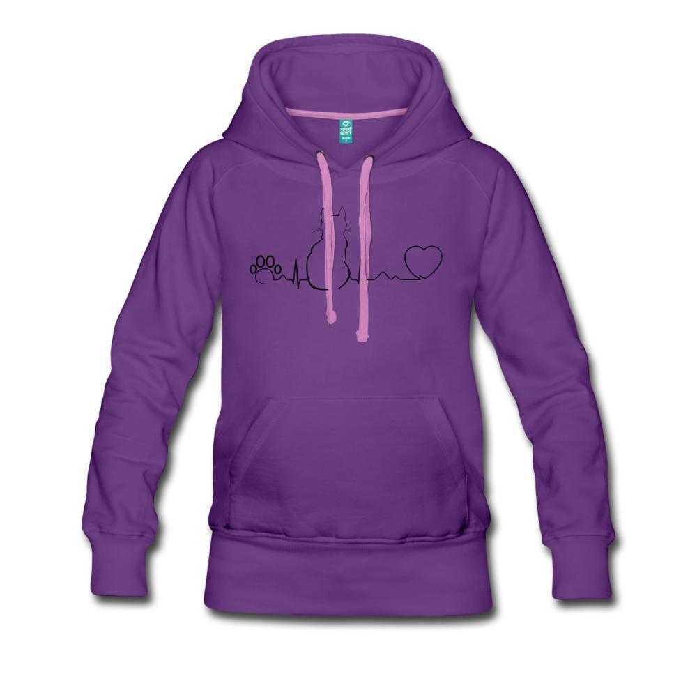 Cat Pulse Black Women’s Premium Hoodie-Women’s Premium Hoodie | Spreadshirt 444-I love Veterinary