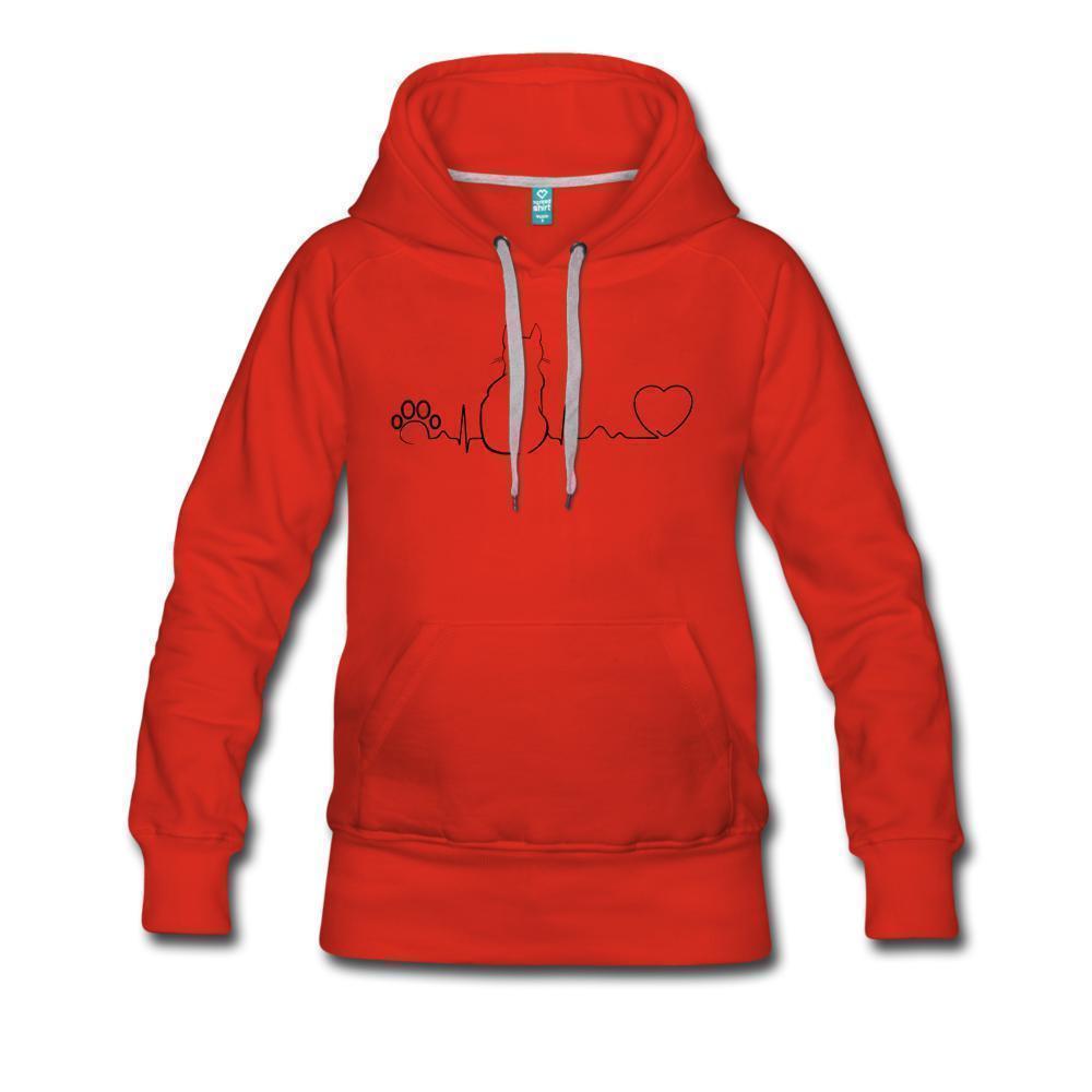 Cat Pulse Black Women’s Premium Hoodie-Women’s Premium Hoodie | Spreadshirt 444-I love Veterinary