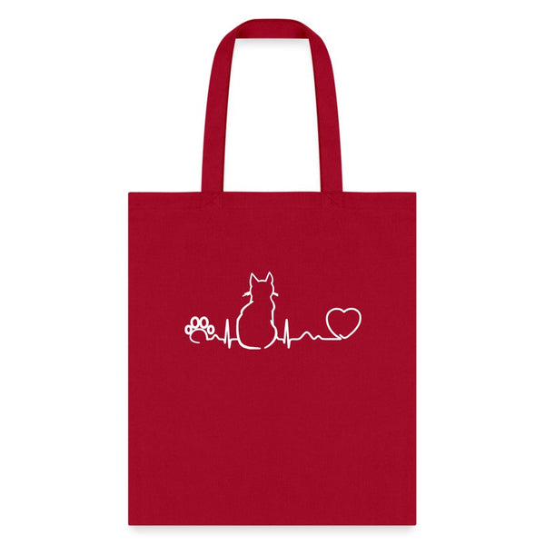 Cat Pulse Cotton Tote Bag-Tote Bag | Q-Tees Q800-I love Veterinary