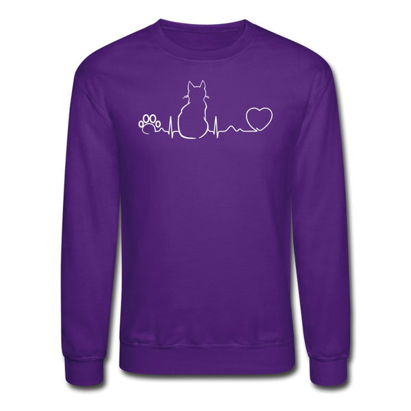 Cat Pulse Crewneck Sweatshirt-Unisex Crewneck Sweatshirt | Gildan 18000-I love Veterinary