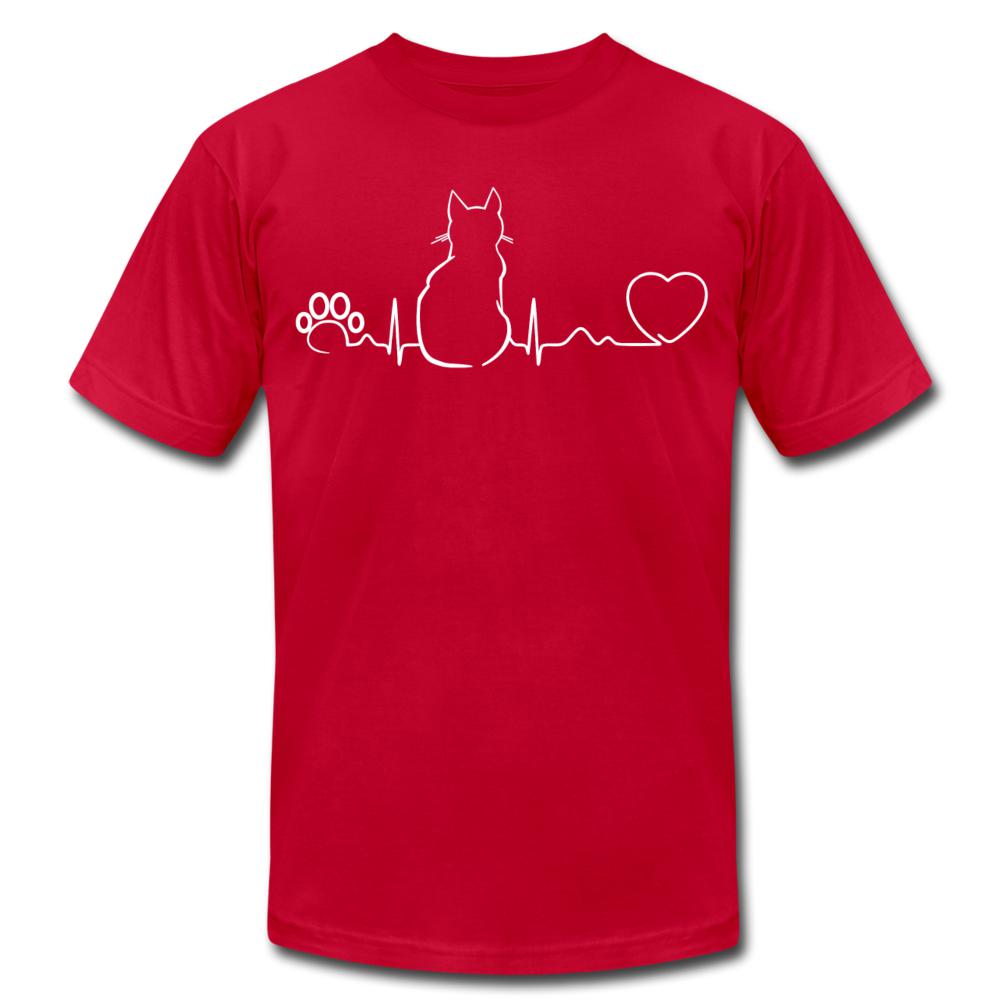 Cat Pulse Unisex Jersey T-Shirt by Bella + Canvas-Unisex T-Shirt | Bella + Canvas 3001-I love Veterinary