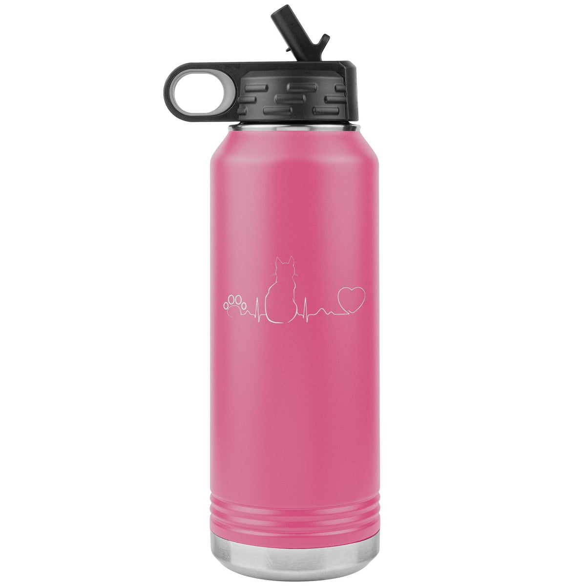 Cat Pulse Water Bottle Tumbler 32 oz-Water Bottle Tumbler-I love Veterinary