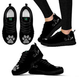 Cat Pulse with Paw Print - Women's Sneakers-Sneakers-I love Veterinary
