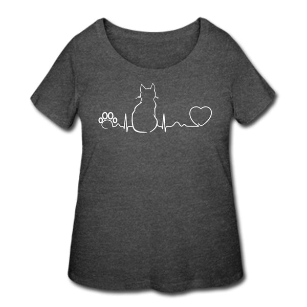 Cat Pulse Women's Curvy T-shirt-Women’s Curvy T-Shirt | LAT 3804-I love Veterinary