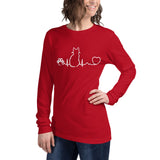 Cat Pulse Women's Premium Long Sleeve T-Shirt-Unisex Long Sleeve Shirt | Bella + Canvas 3501-I love Veterinary