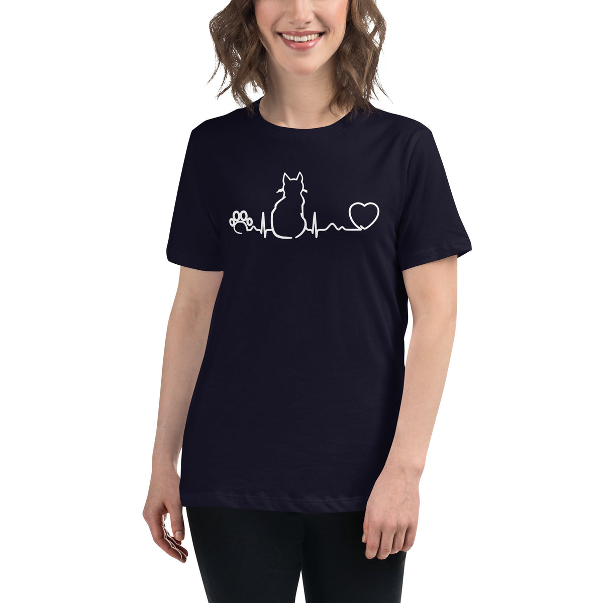 Cat Pulse Women's Relaxed T-Shirt-Women's Relaxed T-shirt | Bella + Canvas 6400-I love Veterinary