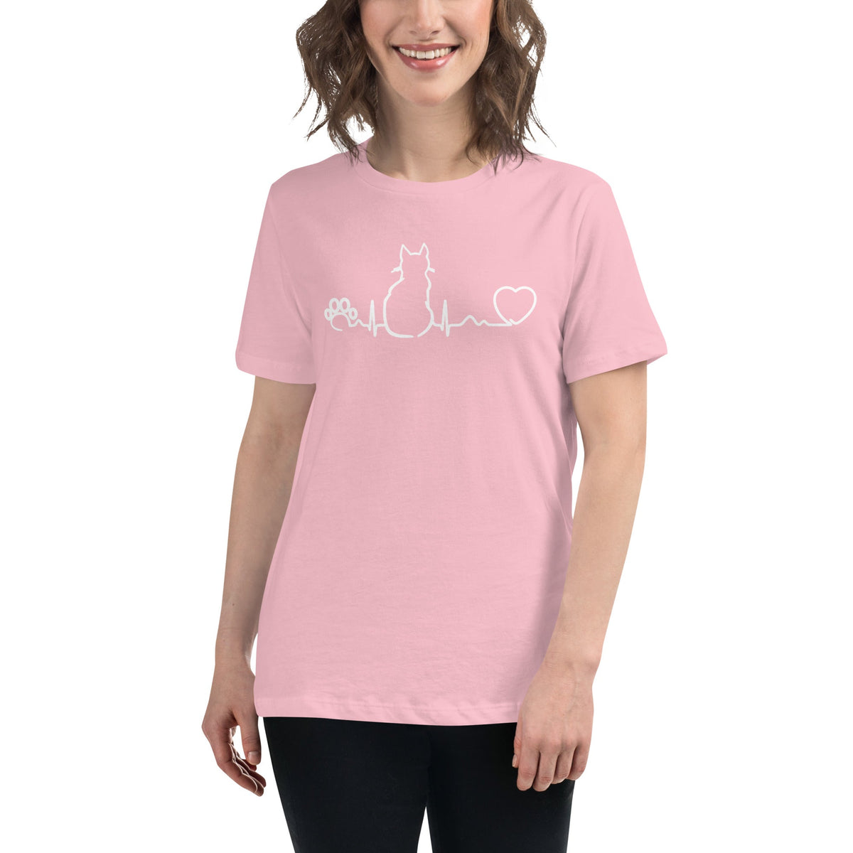 Cat Pulse Women's Relaxed T-Shirt-Women's Relaxed T-shirt | Bella + Canvas 6400-I love Veterinary