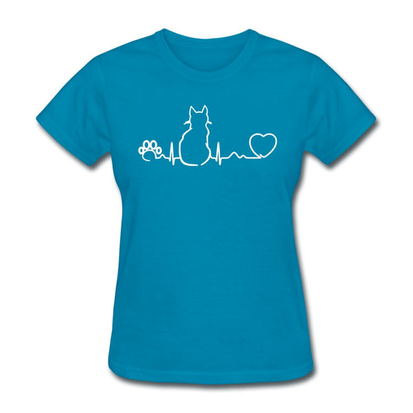 Cat Pulse Women's T-Shirt-Women's T-Shirt | Fruit of the Loom L3930R-I love Veterinary